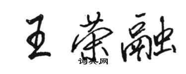 駱恆光王榮融行書個性簽名怎么寫