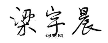 曾慶福梁宇晨行書個性簽名怎么寫