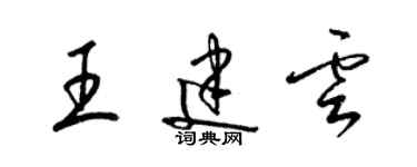 梁錦英王建雲草書個性簽名怎么寫