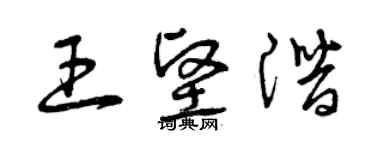 曾慶福王堅潛草書個性簽名怎么寫