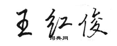 駱恆光王紅俊行書個性簽名怎么寫