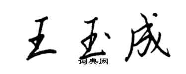 王正良王玉成行書個性簽名怎么寫