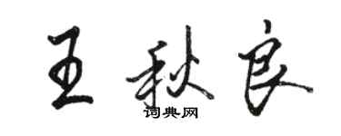 駱恆光王秋良行書個性簽名怎么寫