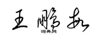 梁錦英王鵬敏草書個性簽名怎么寫