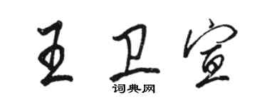 駱恆光王衛宣行書個性簽名怎么寫