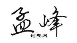 駱恆光孟峰行書個性簽名怎么寫