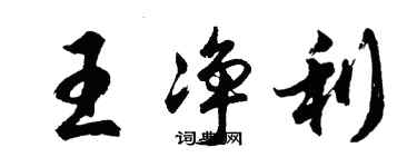 胡問遂王淨利行書個性簽名怎么寫