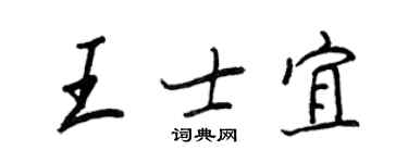 王正良王士宜行書個性簽名怎么寫