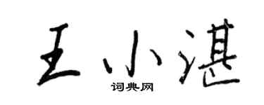 王正良王小湛行書個性簽名怎么寫