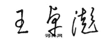 駱恆光王卓澎草書個性簽名怎么寫