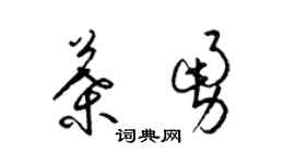 梁錦英葉勇草書個性簽名怎么寫