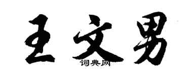 胡問遂王文男行書個性簽名怎么寫