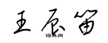 梁錦英王辰笛草書個性簽名怎么寫