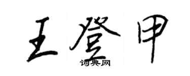 王正良王登甲行書個性簽名怎么寫