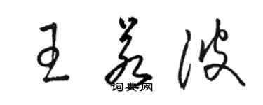 駱恆光王若波草書個性簽名怎么寫