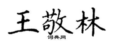 丁謙王敬林楷書個性簽名怎么寫