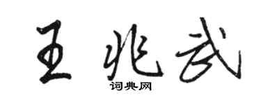 駱恆光王兆武行書個性簽名怎么寫