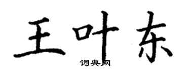 丁謙王葉東楷書個性簽名怎么寫