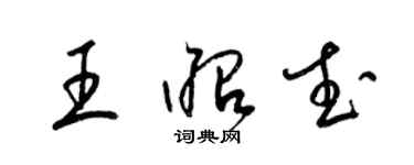 梁錦英王昭武草書個性簽名怎么寫