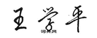 駱恆光王學平行書個性簽名怎么寫