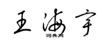 梁錦英王海宇草書個性簽名怎么寫