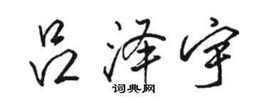 駱恆光呂澤宇行書個性簽名怎么寫