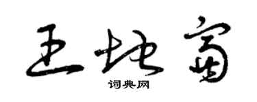 曾慶福王地富草書個性簽名怎么寫