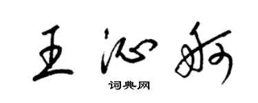 梁錦英王沁舸草書個性簽名怎么寫