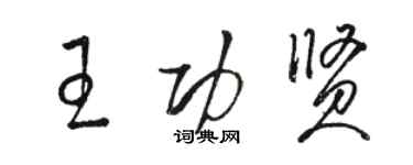 駱恆光王功賢草書個性簽名怎么寫