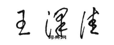 駱恆光王澤佳草書個性簽名怎么寫