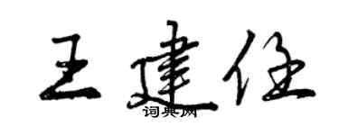曾慶福王建任行書個性簽名怎么寫