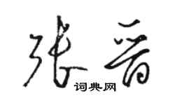 駱恆光張晉草書個性簽名怎么寫