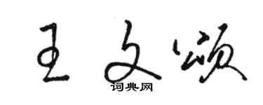 駱恆光王文頌草書個性簽名怎么寫