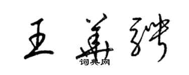 梁錦英王華騁草書個性簽名怎么寫