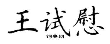 丁謙王試慰楷書個性簽名怎么寫