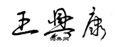 曾慶福王興康草書個性簽名怎么寫