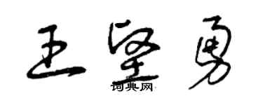 曾慶福王堅勇草書個性簽名怎么寫