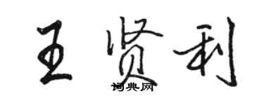 駱恆光王賢利行書個性簽名怎么寫