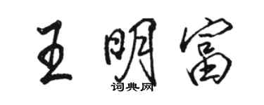 駱恆光王明富行書個性簽名怎么寫