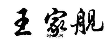 胡問遂王家艦行書個性簽名怎么寫