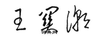 駱恆光王關潮草書個性簽名怎么寫