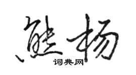駱恆光熊楊行書個性簽名怎么寫
