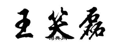 胡問遂王笑磊行書個性簽名怎么寫