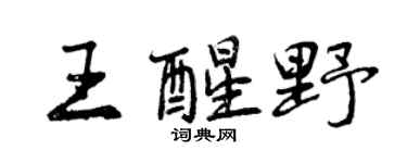 曾慶福王醒野行書個性簽名怎么寫