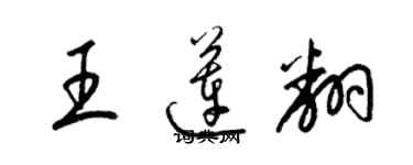 梁錦英王蓮翻草書個性簽名怎么寫