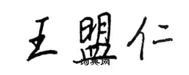 王正良王盟仁行書個性簽名怎么寫