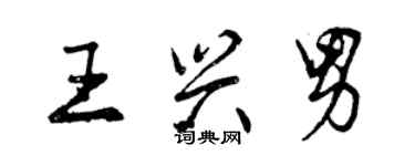 曾慶福王興男行書個性簽名怎么寫