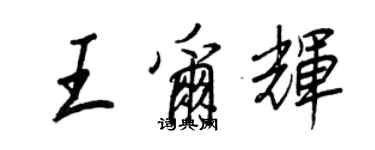 王正良王爾輝行書個性簽名怎么寫