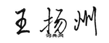 駱恆光王揚州行書個性簽名怎么寫