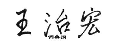 駱恆光王治宏行書個性簽名怎么寫